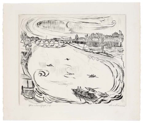 "Mainlandschaft (Bl. 6 aus: Gesichter)" 1918